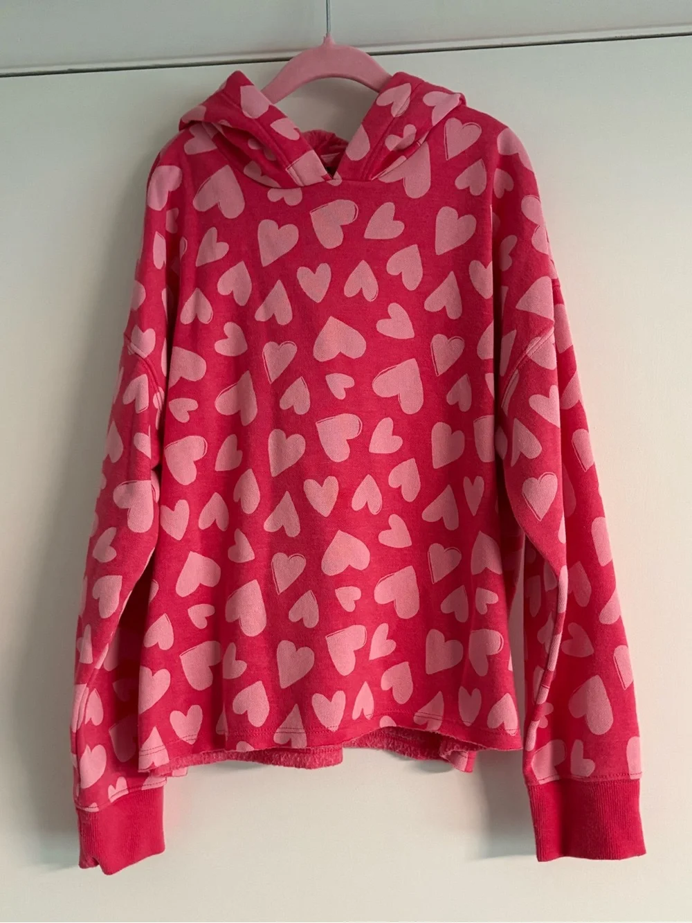 Old Navy Pink Heart Print Hoodie